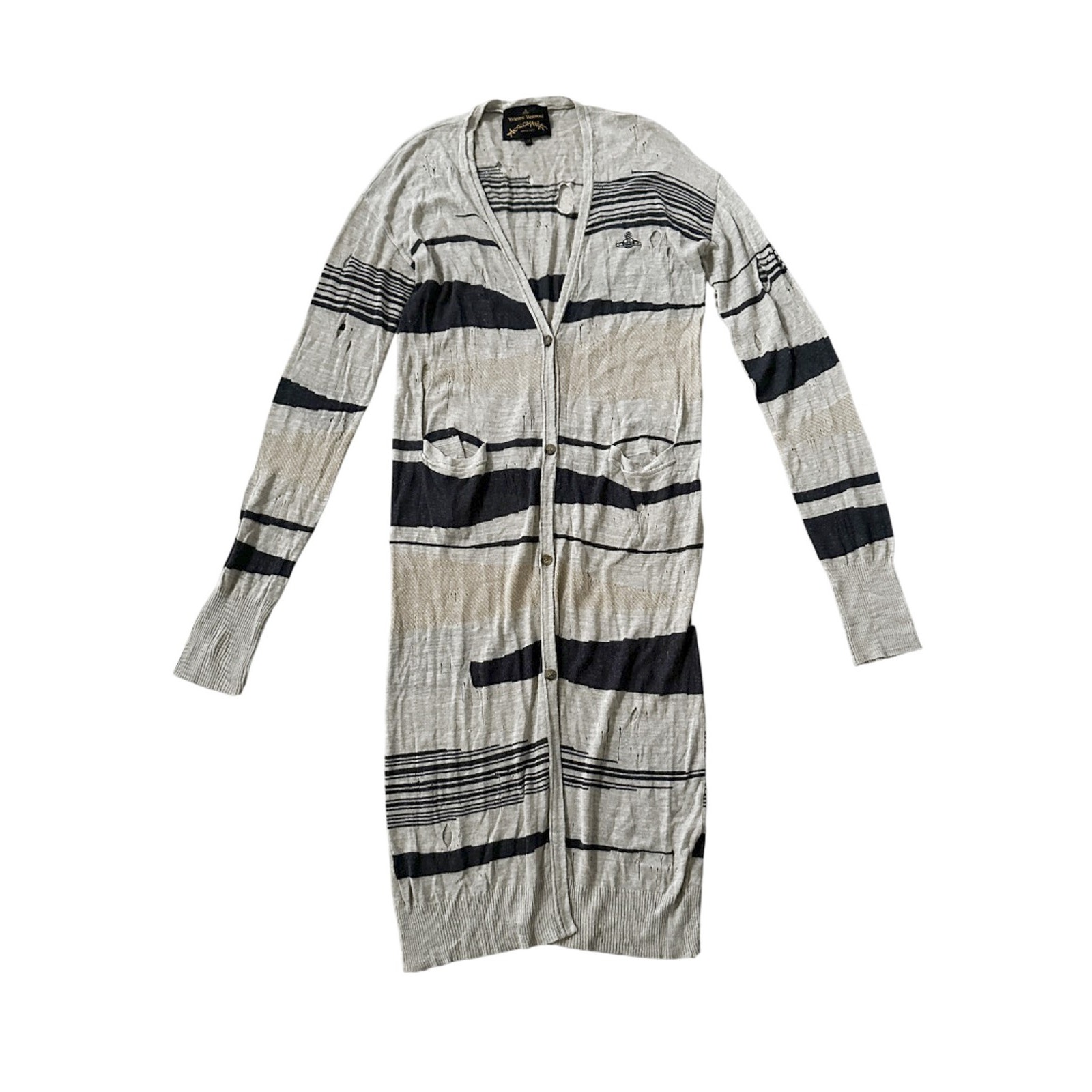 Vivienne Westwood Anglomania Vintage Distressed Cardigan Duster Sweater Dress